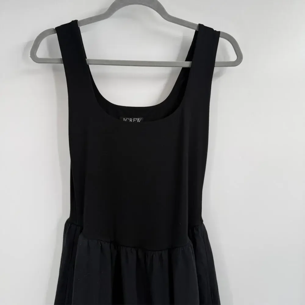 J.Crew Drop Waist Mixy Dress Womens XS Black Scoop Neck Preppy Minimalist CJ497
